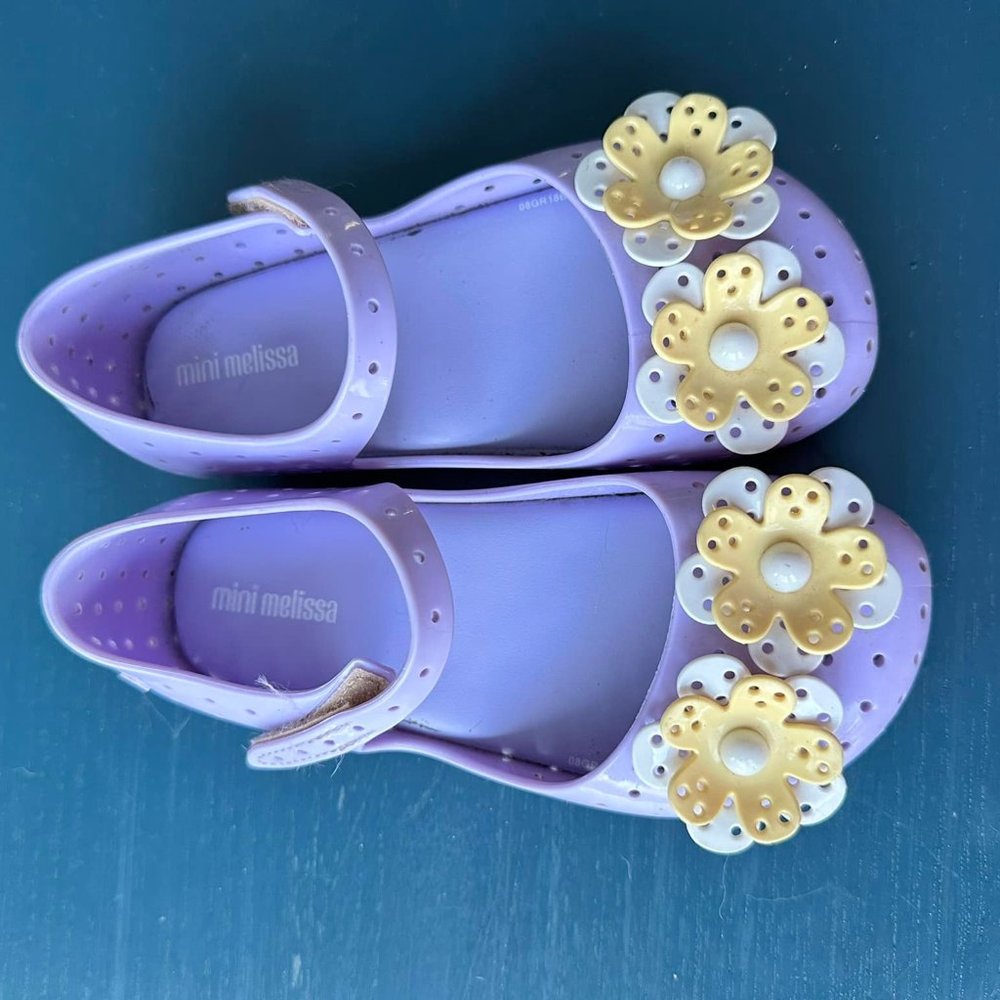 Mini Melissa Purple Floral Shoes